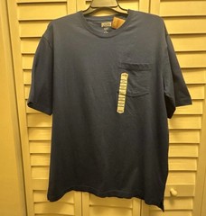 NWT Duluth Trading Co Longtail T Shirt Large Navy Blue Relaxed Fit Pocket Tee