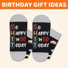 50th Birthday Gifts for Him – Her Socks for 50 Year Old Women Men Male, Happy…