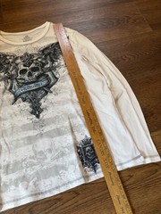 Vintage 00s y2k grunge Affliction-Style Y2K Winged Skull Thermal Long Sleeve
