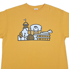 lowa Hawkeyes Landscape Shirt Men’s Large Yellow NCAA College Sports Logo City