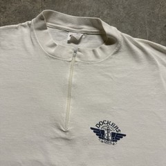 Dockers Levi’s VTG 80s Quarter Zip Promo T-shirt White XL Sherman Hi-Cru USA