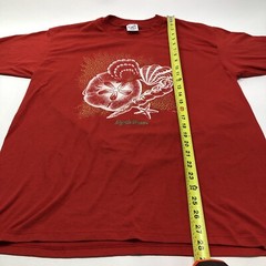 Vintage 80s 90s Myrtle Beach Tourist Tee Seashells size XL Red T Shirt USA Made