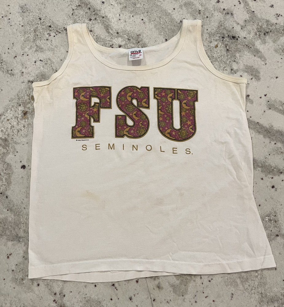 Florida State Unisex Sz M Tank Top Single Stich VTG 90s Sun Moon Bohemian Hippie