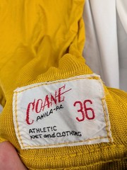 Vintage 40’s 50’s US Marines Yellow Basketball Jersey Coane Athletic Knit 36