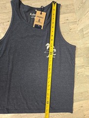 Chubbies Tank Top SMALL Mens The Relaxer Blue Heathered Palm Trees NEW