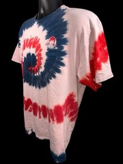 Wendy’s Promo Tee Red, White & Blue Tie Dye Spiral 100% Cotton T-Shirt Sz Large