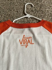Crossfit Omaha Baseball 3/4 sleeve tshirt Orange white adult XL