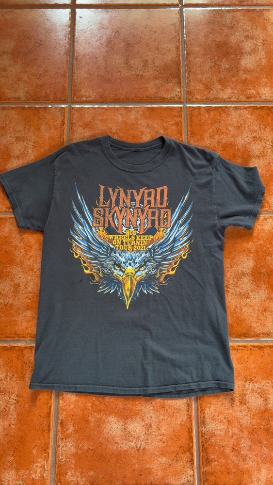 Lynyrd Skynyrd Keep On Turnin Tour 2021 Double-Sided Tee Black Men’s S