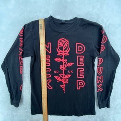 Neck Deep Long Sleeve Shirt Mens Medium Black Red Generic Pop Punk Band Tee Rose
