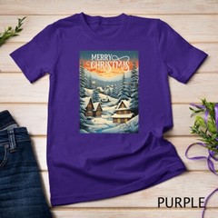 Christmas Church in the Mountains A Peaceful Scene #2 Funny Unisex T-shirt