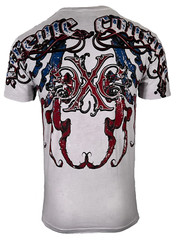 Xtreme Couture By Affliction Men’s T-Shirt COUTURE PATRIOT White Skull Biker S-5