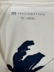 NWT Travis Mathew Salt Spray T-Shirt Mens XL Beige Palm Trees Short Sleeve