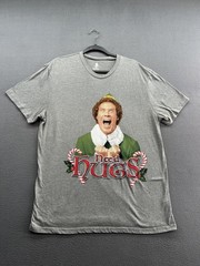 Elf Need Hugs Shirt Mens XL Gray Christmas Movie Buddy Candy Cane Graphic Tee