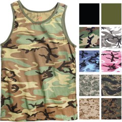 Rothco Camo Tank Top Sleeveless Muscle Tee Tactical Army Military A T-Shirt
