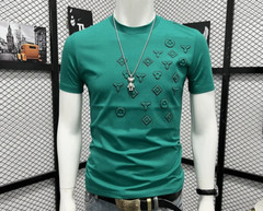 New Men Luxury Diamond Rhinestones Fashion T-Shirt High Quality 4 Colors
