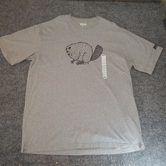 Duluth Trading Co Beaver Graphic Longtail T Shirt Gray XL 100% Cotton NWT