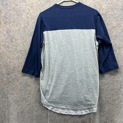 Nike Shirt Men Medium Adult Gray Blue Navy Swoosh Long Sleeve Dri Fit Henley