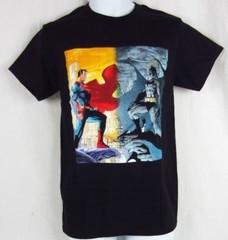 Mens DC Comics Originals Super Hero Batman vs Superman Face Off Black T-Shirt
