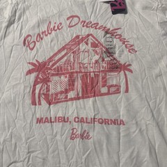 NWT Barbie Dream house T shirt Mens Large Unisex White Graphic Print Malibu