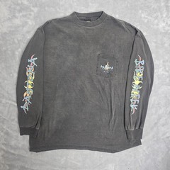Y2K Harley Davidson Shirt Men Large XXL Black Flames Long Sleeve Hits Daytona