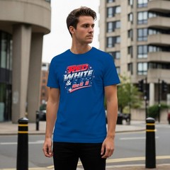Men’s T-shirt Red White & Lit Patriotic Stars