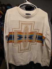 vintage pendleton wool Brand Aztec Style Single Stitch Crewneck Sweat Shirt
