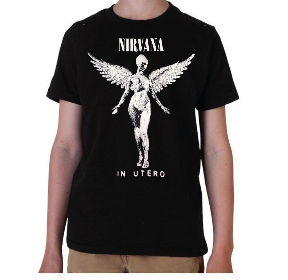 Nirvana in Utero Punk Rock Band Youth’s Black T-Shirt