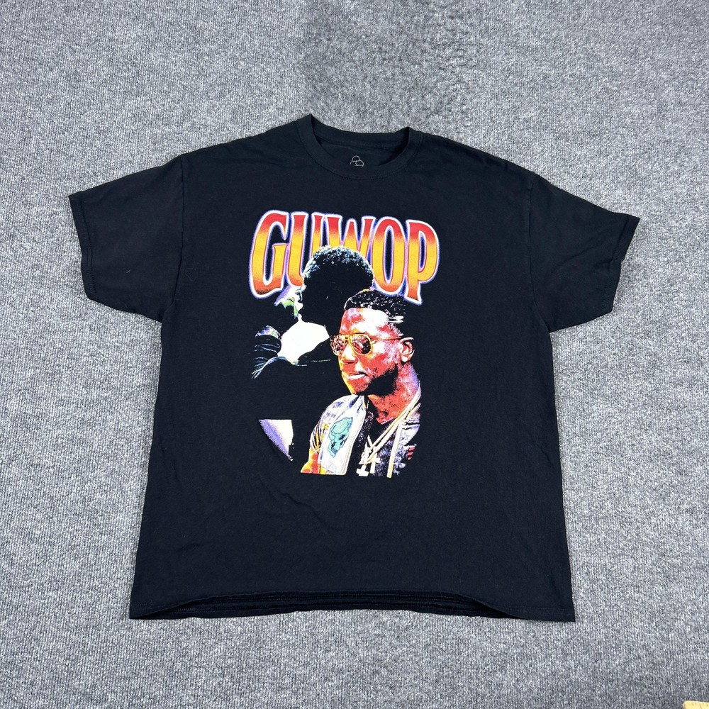 Guwop Shirt Mens Large Black Hip Hop Rap Graphic Tee Gucci Mane Music Streetwear