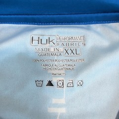 Huk Mens Fishing Shirt Lot 2 XXL Polyester Blue Camo Long Sleeve Performance Fit
