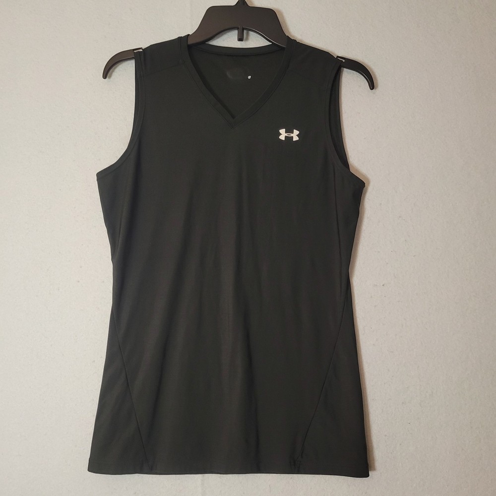 Under Armour T-Shirt Men’s Fitted Black Sleeveless T-shirt, NO TAG-see measureme