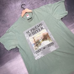 Supreme D’Hiver 2019 2020 Winter Graphic Tee Sage Green Large Streetwear Shirt