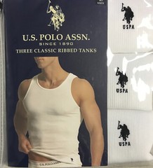 NEW U.S. Polo Assn Men’s 3 Pack Ribbed Tanks A Shirts White Sizes Large ONLY