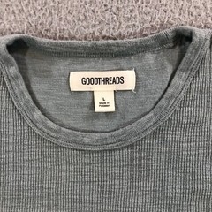 goldthreads T shirt mens L gray slate thick woven pocket tee