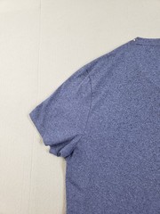 Alfani Men T Shirt L Blue Textured Henley Short Sleeve Stretch Summer Casual