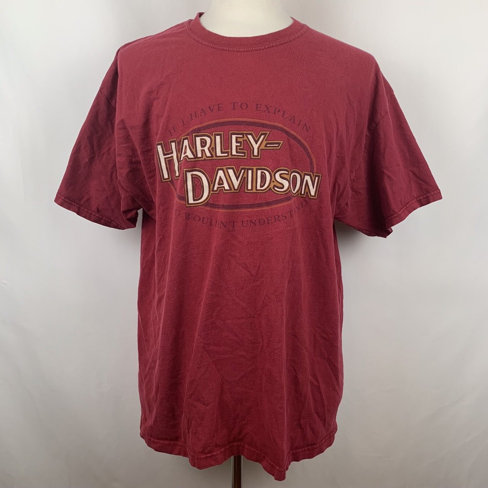 Vintage Harley Davidson Chandler Arizona Graphic Print Red TShirt XL Made In USA