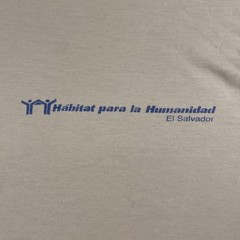 Vtg 80s Habitat For Humanity Tee L Beige El Salvador Floorplan Blueprint Art USA