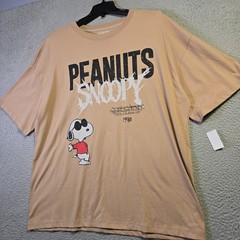 Peanuts® Snoopy Shirt Mens 2XL Brown Distressed Charlie Brown Baggy Street NWT