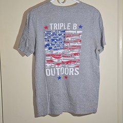 Triple B Outdoors Bella + Canvas Size Large Gray Men’s t-shirt USA Flag