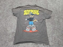 Empyre Graffiti Cat T Shirt Mens M Charcoal Short Sleeve Crewneck Back Print