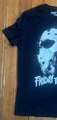 Distressed Hockey Mask Friday The 13Th Graphic Print Shirt Men’s Medium Black