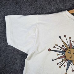 Vintage Mossimo Shirt Mens Medium White 90s Stussy Sun Abstract Art Skate Surf