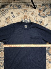 Ariat Rebar Shirt Mens Large Blue Long Sleeve Pocket Workwear Logo Tee Tagless