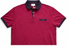 Scott James England Henley Tshirt Large Burgundy Elevated Basic Staple NEW