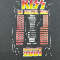 KISS Farewell Tour Australia Japan 2001 Vintage T Shirt Mens XL Band Tee Music