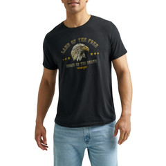 NEW Wrangler Men Graphic Tee XL Black Eagle Flag Patriotic Shirt USA Americana