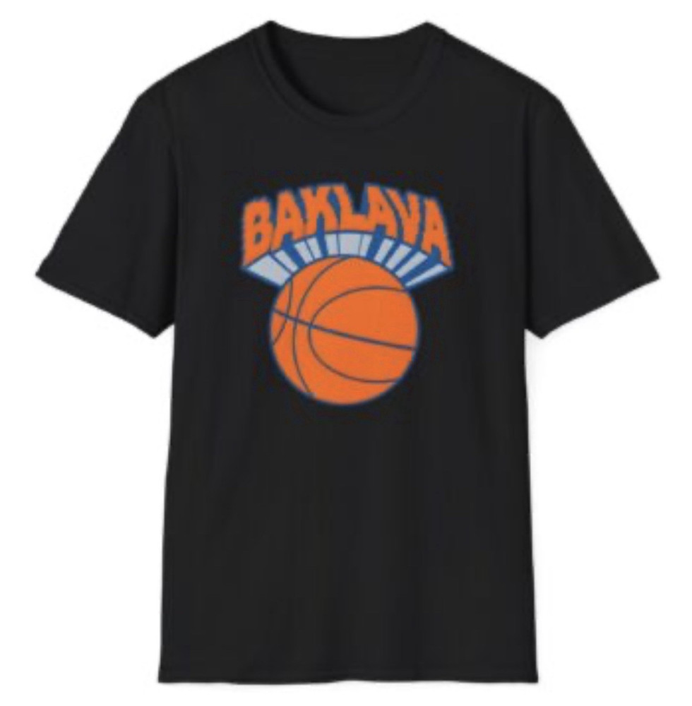 Black BAKLAVA Basketball Knicks Action Bronson Short Sleeve T-Shirt Unisex L