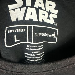 Mens C-life Group sz. L Black STARS WARS Graphic Tee STAINS DISCOUNT
