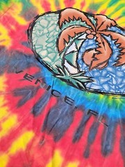 Vintage 90s Venice Beach Florida Shirt Medium Tie Dye Wild Oats Resort Tourist