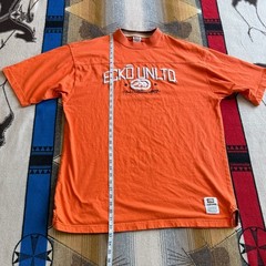 Vintage Ecko Unltd Orange Embroidered Rhino Logo T-Shirt XXL Streetwear Y2K