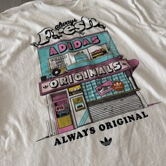 Men’s Adidas Classic Vintage “Always Fresh” Graphic Print T-Shirt Ivory White S